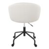 Claire - Contemporary / Glam Task Chair - Black / White / Silver - Image 4