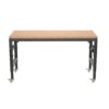 Adjustable Workbench For Garage, Rubber Wood Heavy Duty Workstation With Power Outlets & Wheels, 2000 Lbs Load Capacity Hardwood Worktable For Workshop - Black - Image 14