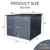 Outdoor Steel Storage Shed For Bicycle With Slope Roof And 4 Bike Tracks - Black - Image 2