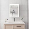 Bathroom Medicine Cabinet With Lights, LED Medicine Cabinet With Mirror, Lighted Medicine Cabinet With Defogger, Dimmer, Digital Clock & Temp Display, Surface Mount - Silver - Image 9