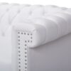 Chesterfield Style 3 Seater Sofa With Button Tufting And Nail Head Accents - White - Image 11