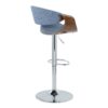 Curvo - Mid-Century Modern Adjustable Barstool With Swivel (Set of 2) - Walnut / Blue - Image 4