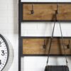 Rustic X-Back Hall Tree With Bench - Barnwood - Image 5