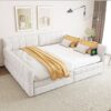 Queen Platform Bed With USB, 2 Drawers - White - Image 11