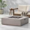 Contemporary 50, 000 Btu Square Fire Table With Clean Lines - Light Gray - Image 4