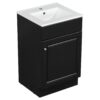 20" Bathroom Vanity With Sink, Freestanding Cabinet With Door Shelf And Adjustable Shelf, And Ceramic Construction - Black - Image 18
