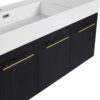 Contemporary 48" Wall Mounted Bathroom Vanity With Resin Sink And Soft Closing Doors And Line - Black Chestnut - Image 13