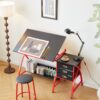 Drafting Table With Stool - Red - Image 14