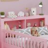 Twin Size Bed With Headboard Storage Rack, 2 Under Bed Drawers, 3 - Side Guardrails For Safety And Security - Pink - Image 3