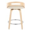 Cassis - Mid-Century Modern Fixed Height Counter Stool With Swivel With Round Footrest (Set of 2) - Natural / Cream - Image 5