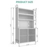 Tall Kitchen Pantry Cabinet With Flip Doors And Pegboard, Anti Tip Steel Storage Hutch - White - Image 2