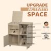 Wood 4 Tier Hamster Cage With Windows And Storage Cabinet - Teak - Image 5