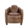 Brancaster - Grain Leather Chair - Brown - Image 2