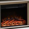 Modern Solid Wood Cabinet With Adjustable Shelves And Remote-Controlled Fireplace - Light Gray - Image 8