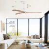 Ceiling Fan, Solid Wood Blades Ceiling Fan With Light With Remote Control, Noiseless Reversible Motor, 6 Speed, 3 Color, For Patio Living Room, Bedroom, Indoor - Matte White - Image 10