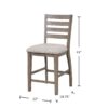 Counter Side Dining Stool With Ladder Back (Set of 2) - Gray - Image 6