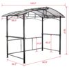 Grill Gazebo 8X5Ft, Outdoor Patio Canopy, Bbq Shelter With Steel Hardtop And Side Shelves - Black - Image 6