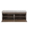 Shoe Storage Bench Entryway Shoe Cabinet Storage Ottoman With Padded Seat Cushion And Double Doors For Entryway, Hallway And Bedroom - Light Gray - Image 15