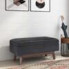 Owen - Small Rectangular Storage Ottoman - Distressed Black - Image 8