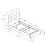Twin Size Bed, Upholstered, Frame Only, Transitional - Green - Image 5