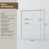 Double Sliding Shower Door, Semi Frameless Bypass Bathroom Sliding Door With 1 / 4" (6Mm) Tempered Glass For Walk In Shower - Chrome - Image 3