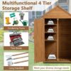 Outdoor Storage Cabinet, Garden Wood Tool Shed, Outside Wooden Shed Closet With Shelves And Latch For Yard - Light Brown - Image 4