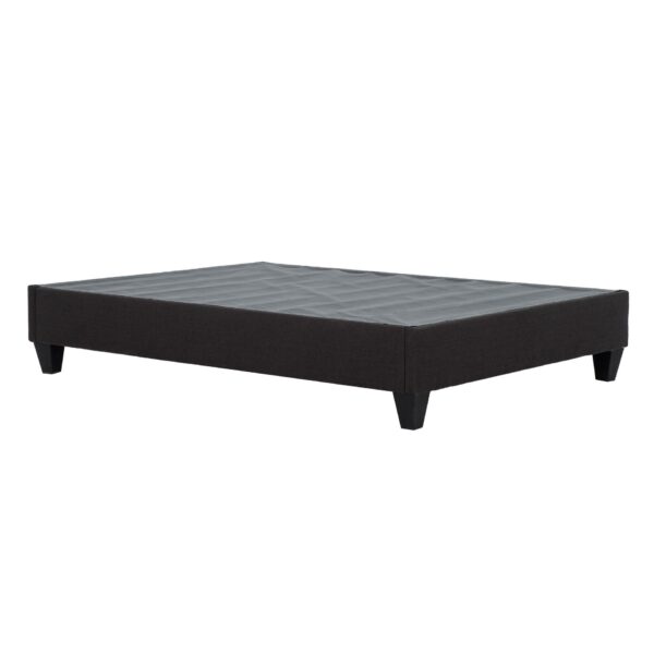 Full Size, Modern Upholstered Platform Bed Frame, Solid Wood & Plywood Construction - Dark Gray