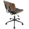 Lombardi - Mid-Century Modern Adjustable Office Chair With Swivel - Walnut / Black - Image 4