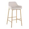 Daniella - Contemporary / Glam Fixed Height Bar Stool (Set of 2) - Gold / Cream - Image 2