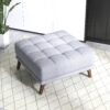 Addison - Square Upholstered Ottoman - Gray / Light Gray / Wood - Image 2