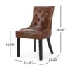 Cheney - Contemporary Dining Chair (Set of 2) With Tufted Design - Light Brown - Image 2