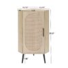Corner Cabinet, Rattan Door, Freestanding Corner Tables For Small Spaces, Corner Shelf Stand For Living Room, Kitchen, Bathroom, Bedroom - Natural - Image 3