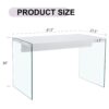 Elegant And Clear Tempered Glass Coffee Table With Storage - White - Image 3