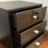 3 Drawer Nightstand Locking Top Drawer Metal Drawer Glides Metal Bar Handles - Espresso - Image 2