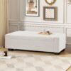 Textured Boucle Ottoman Bench With Hinged Lid For Seating And Storage - Beige - Image 2