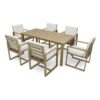 Patio Dining Set Outdoor Dining Table And Chair Set With And Removable Cushions For Patio, Backyard, Garden - Light Teak - Image 13