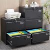 2 Drawer Metal Lateral File Cabinet With Lock, Office Vertical Files Cabinet For Home Office, Locking Metal File Cabinet - Black - Image 3