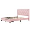 Queen Size Storage Bed Linen Upholstered Platform Bed & Two Drawers - Pink - Image 8