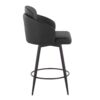 Dahlia - Contemporary Fixed Height Counter Stool With Round Footrest (Set of 2) - Black - Image 3