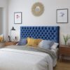 Annecy - Contemporary Upholstered Full / Queen Fabric Headboard - Navy Blue - Image 4