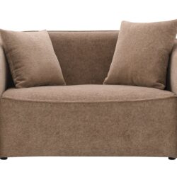 Keith - Chenille Loveseat With 2 Matching Color Toss Pillows - Brown