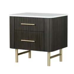 Clayten - Marble Top Nightstand - Espresso