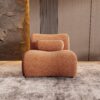 1 Piece Modern Modular Chenille Sofa With Reclined Backrest & Cylindrical Pillows, Upholstery, Sectional For Large Spaces - Rust Orange - Image 7