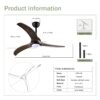 Ceiling Fan, Indoor Outdoor Ceiling Fan With Light With Remote Control, Noiseless Reversible Motor, 6 Speed, 3 Color, For Patio Living Room, Bedroom, Office, Indoor - Matte Black - Image 10