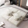 Modern Oversized Modular Sectional Sofa With 2 Ottoman And 2 Seat, Sparkling Chenille Fabric Soft Cushion Sofa With 4 Pillows, 4 Pieces Diy Combination Tufted Sofa, No Assembly Required - Beige - Image 13