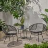 Cordella - Outdoor Woven Wicker Chairs With Cushions, (Set of 2) - Gray - Image 2