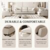 3 Piece Living Room Set Modular Sectional Couch Upholstered 3 Seater Sofa & 2 Armchairs 5 Seat - Beige - Image 11
