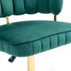 Velvet Home Office Desk Chair, Modern Cute Computer Chair, Wheels Swivel Height Adjustable Task Chair - Emerald - Image 18