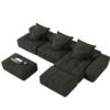 Modern Oversized Modular Sectional Sofa, Sparkling Chenille Fabric Soft Cushion Sofa With 6 Pillows, 6 Pieces Diy Combination Tufted Sofa, No Assembly Required - Black - Image 22