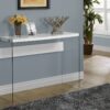 Accent Console Table For Entryway, Glossy Contemporary & Modern - White - Image 2